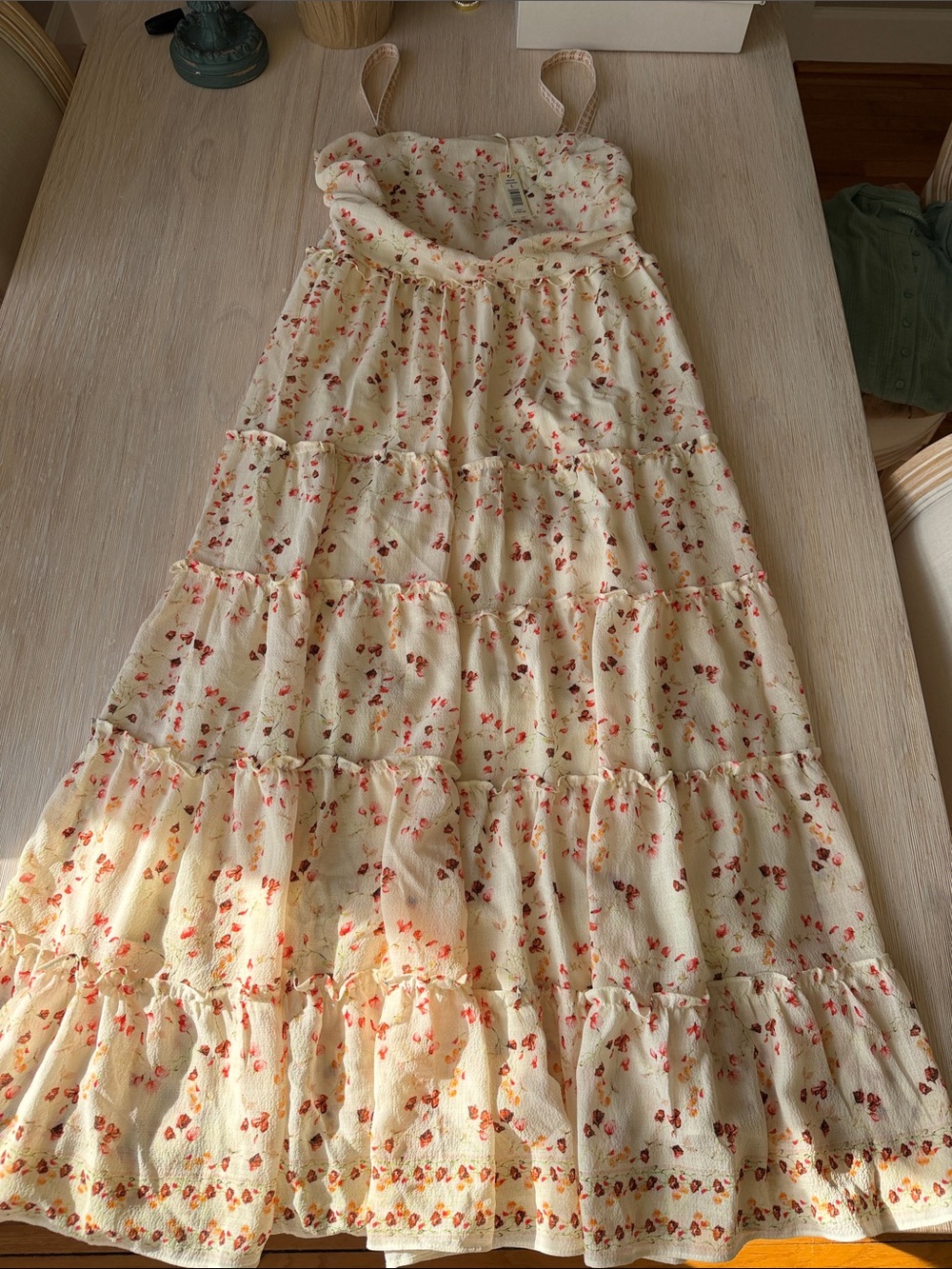 🌼 Brand New Max Studio Cream Floral Tiered maxi Dress 🌼